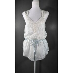 Vintage early 1990s Nicole 100% Silk Lace Romper Union Made (ILGWU) Made in USA